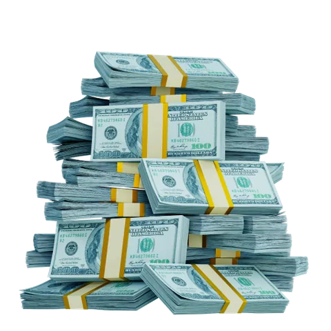Stapel bankbiljetten als bonusgeld
